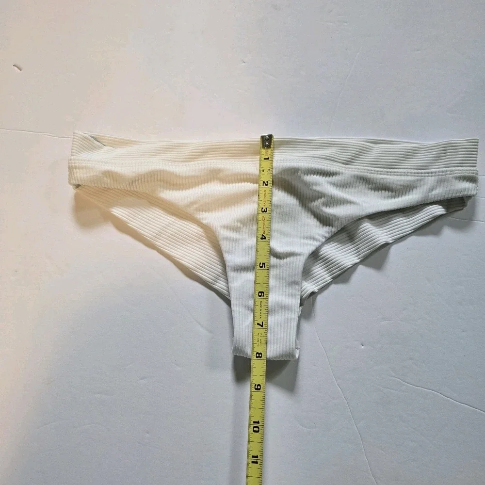 Frankies Bikinis Revolve Ribbed Swim Suit Bottom Womens MED Bathing Beach